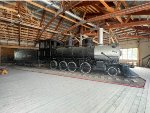 Klondike Mines Baldwin steam locomotive number 2 preserved at the Dawson City, Yukon Territory museum's train shed